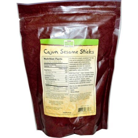 Palitinhos de Gergelim Sabor Cajun Now Foods - 255g: Snack Crocante e Picante - Imagem 2