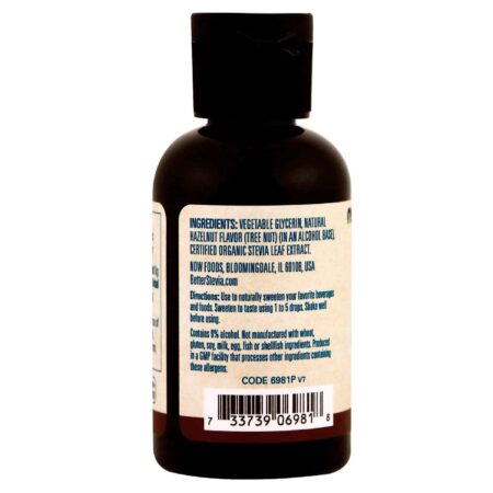 Now Foods, Extrato Líquido BetterStevia® - Adoçante Líquido de Avelãs - 2 fl oz (60 mL) - Image 3