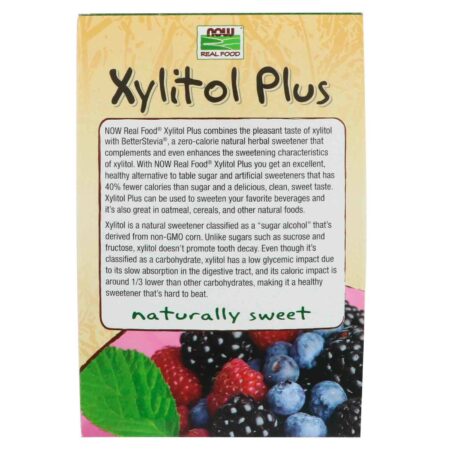 Xylitol mais com Extrato de Stevia Now Foods 75 Pacotes - Image 3