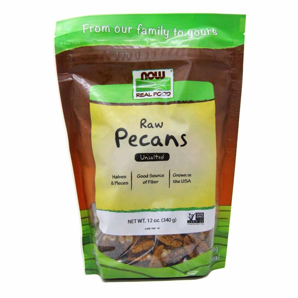 Now Foods Pecans Naturais Sem Sal - 340g (12 oz) - Oleaginosa Pura