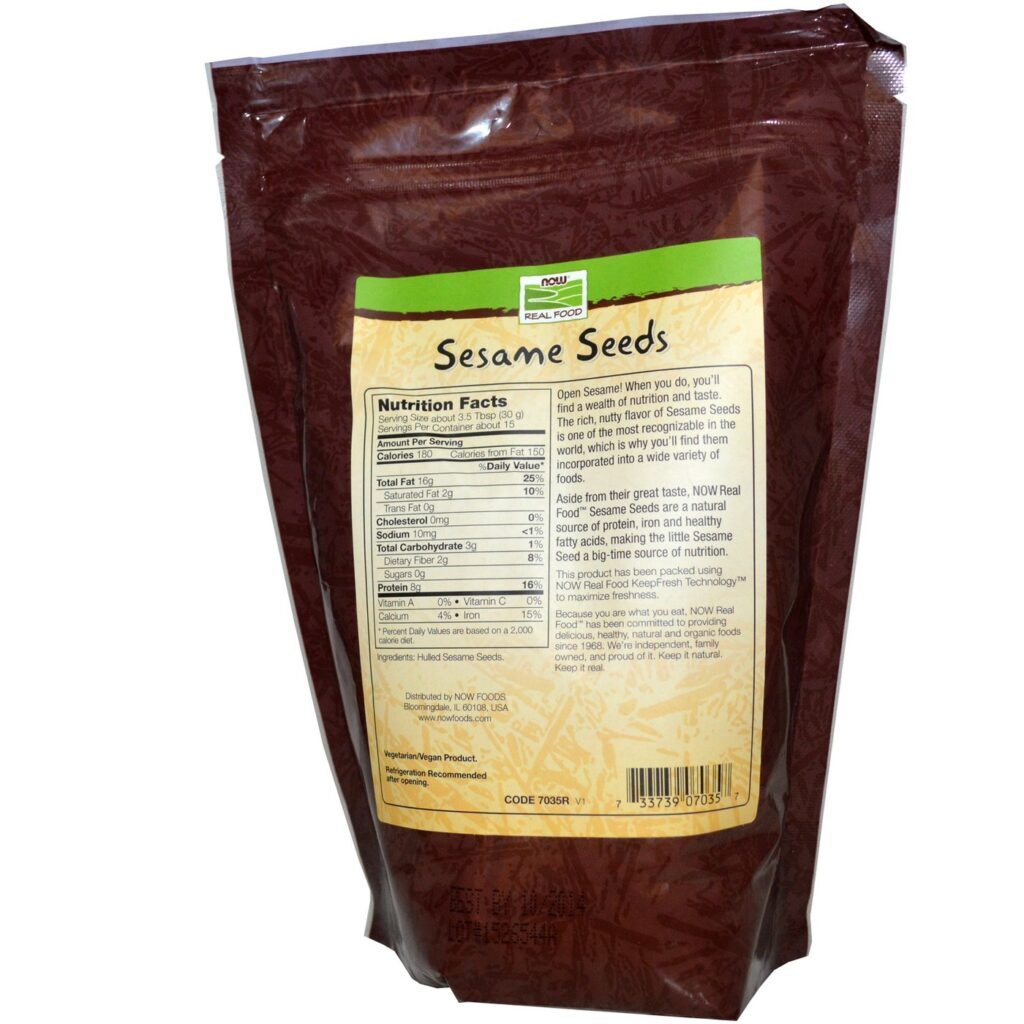 Now Foods Sementes de Gergelim 454g (1 lb) - Puro Alimento Integral para Sua Saúde - Imagem 2