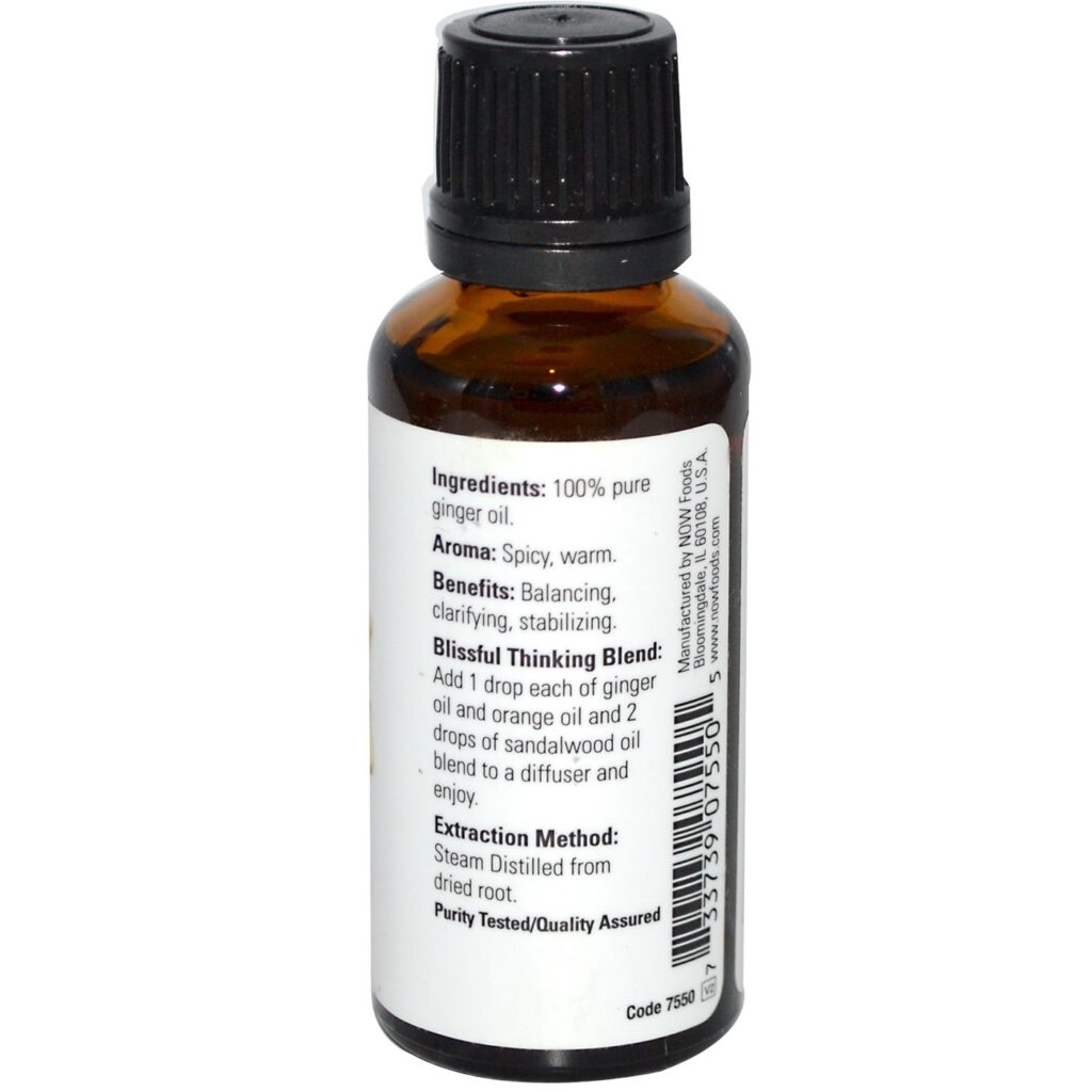 Now Foods Óleo Essencial de Gengibre Puro 30ml - Bem-Estar e Vitalidade - Imagem 2