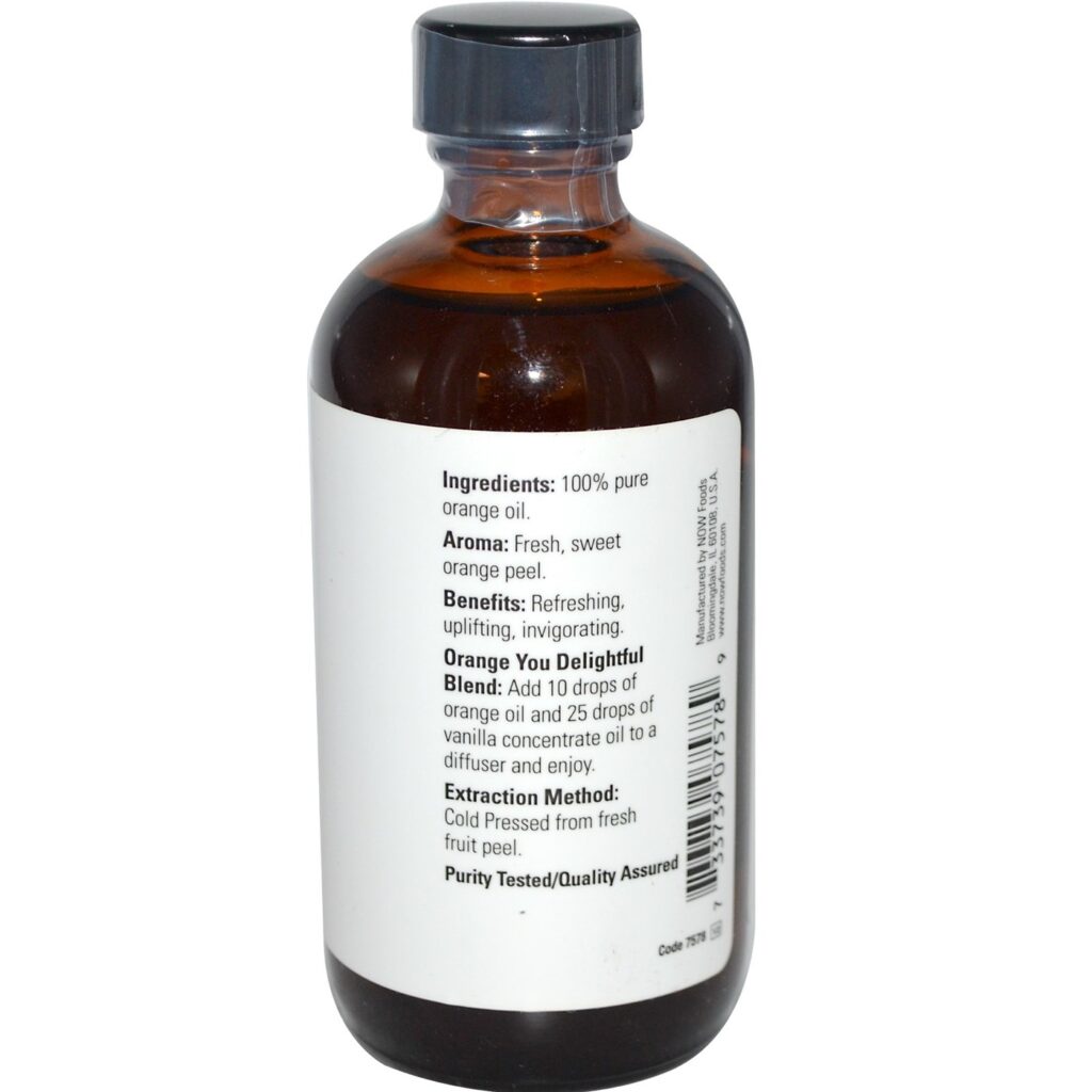 Óleo Essencial de Laranja 100% Puro Now Foods - 118 ml: Aroma Revigorante e Múltiplos Benefícios - Imagem 2