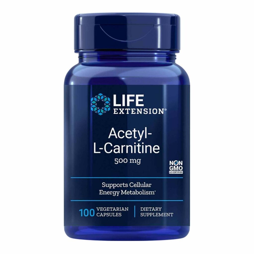 Life Extension Acetil-L-Carnitina 100 Cápsulas Vegetarianas - Energia e Foco