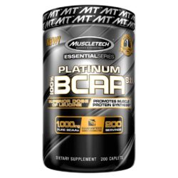 MuscleTech Essential Series Platinum BCAA 8:1:1 - 200 Cápsulas para Ganho Muscular