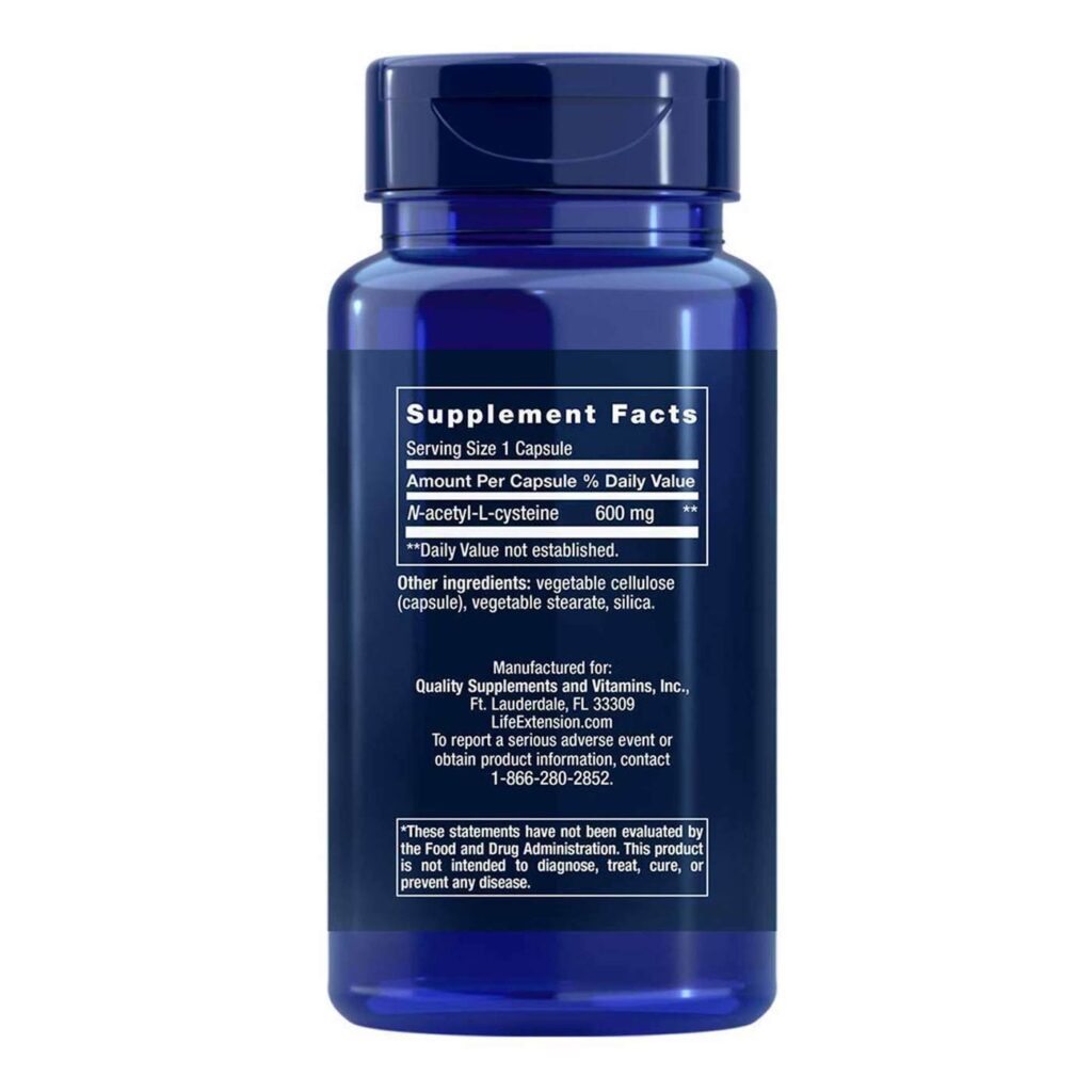 Life Extension N-Acetil-L-Cisteína (NAC) - 60 Cápsulas: Poder Antioxidante Essencial para o Brasil - Imagem 3