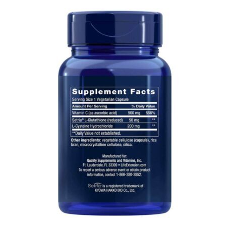 Life Extension Glutationa, Cisteína e Vitamina C - 100 Cápsulas: Potencialize Sua Saúde e Vitalidade - Imagem 2