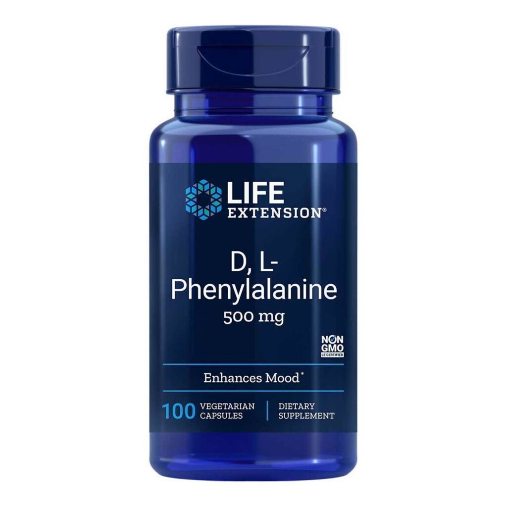 Life Extension DL-Fenilalanina 100 Cápsulas: Suporte ao Humor e Função Cognitiva