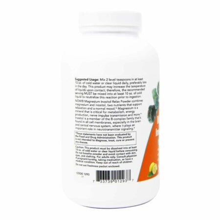 Now Foods, Magnésio Inositol Relax - 454 g - Image 2