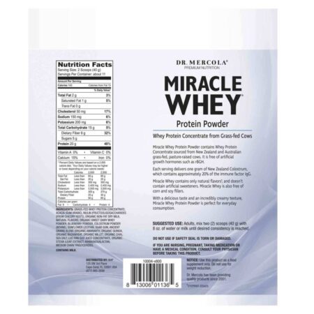 Dr. Mercola Miracle Whey Blueberry 454g: Proteína Pura para Sua Saúde e Performance - Imagem 2