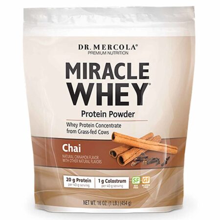 Dr. Mercola Miracle Whey Protein Powder Chai Natural Cinnamon Flavor 454 g