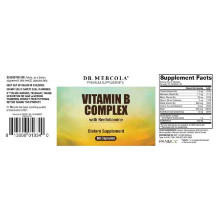 Dr. Mercola Vitamin B Complex 60 Capsules - Image 2