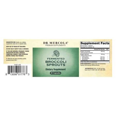 Dr. Mercola Fermented Broccoli Sprouts 30 Cápsulas: O Poder do Brócolis Fermentado para o Seu Bem-Estar - Imagem 2