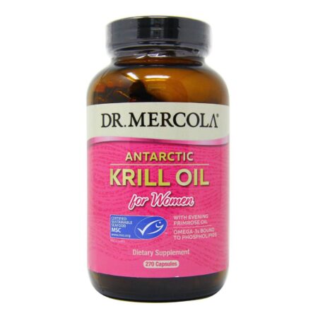 Dr Mercola Óleo de Krill para mulheres 1000 mg com óleo de prímula - 270 cápsulas