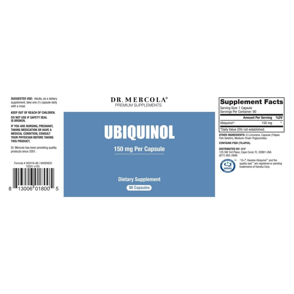 Dr. Mercola Ubiquinol 150 mg - 90 Cápsulas: Antioxidante Essencial para Energia e Saúde Cardíaca - Imagem 2