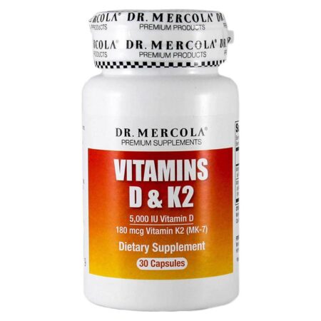 Dr. Mercola, Vitamina D 5000 IU e K2 180 mcg - 30 Cápsulas