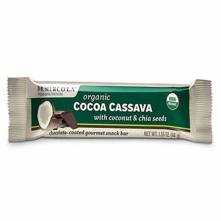 Dr. Mercola Barras de mandioca de cacau (Caixa) - 12 unidades - 1,55 oz. (44g) Barras - Image 2