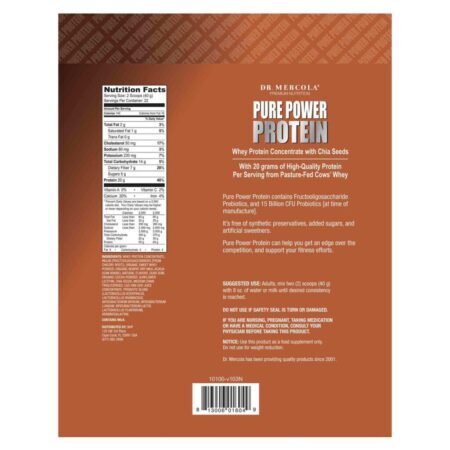 Dr Mercola Pure Power Proteína Chocolate 880g - Energia e Recuperação Muscular - Imagem 2