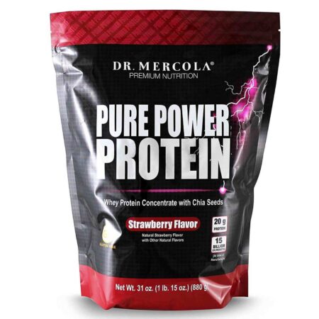 Dr Mercola Pure Power Proteina - Morango 880 g