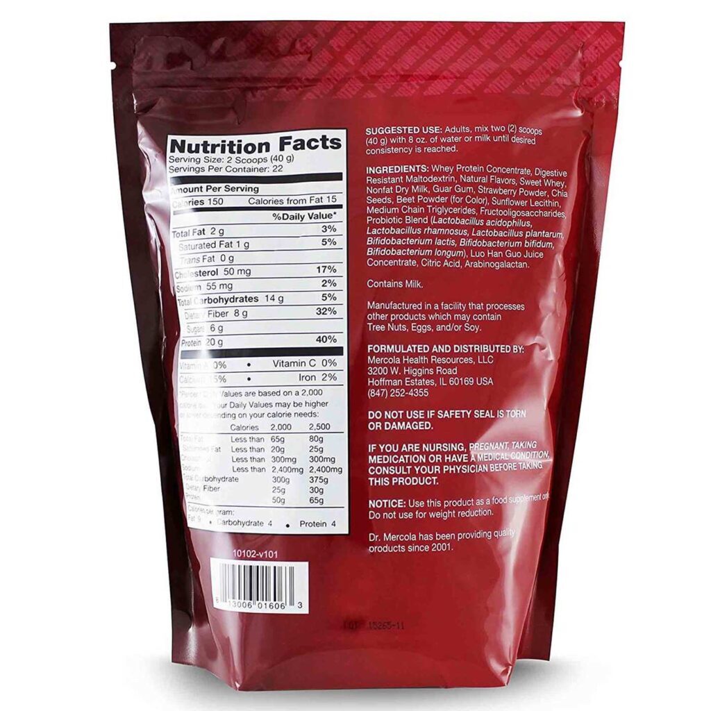Dr Mercola Pure Power Proteina Morango 880g: Nutrição Pura para Você - Imagem 2