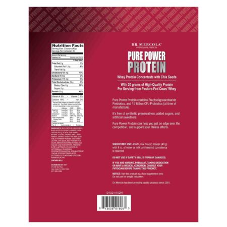 Dr Mercola Pure Power Proteina - Morango 880 g - Image 3