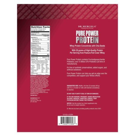 Dr Mercola Pure Power Proteina Morango 880g: Nutrição Pura para Você - Imagem 3