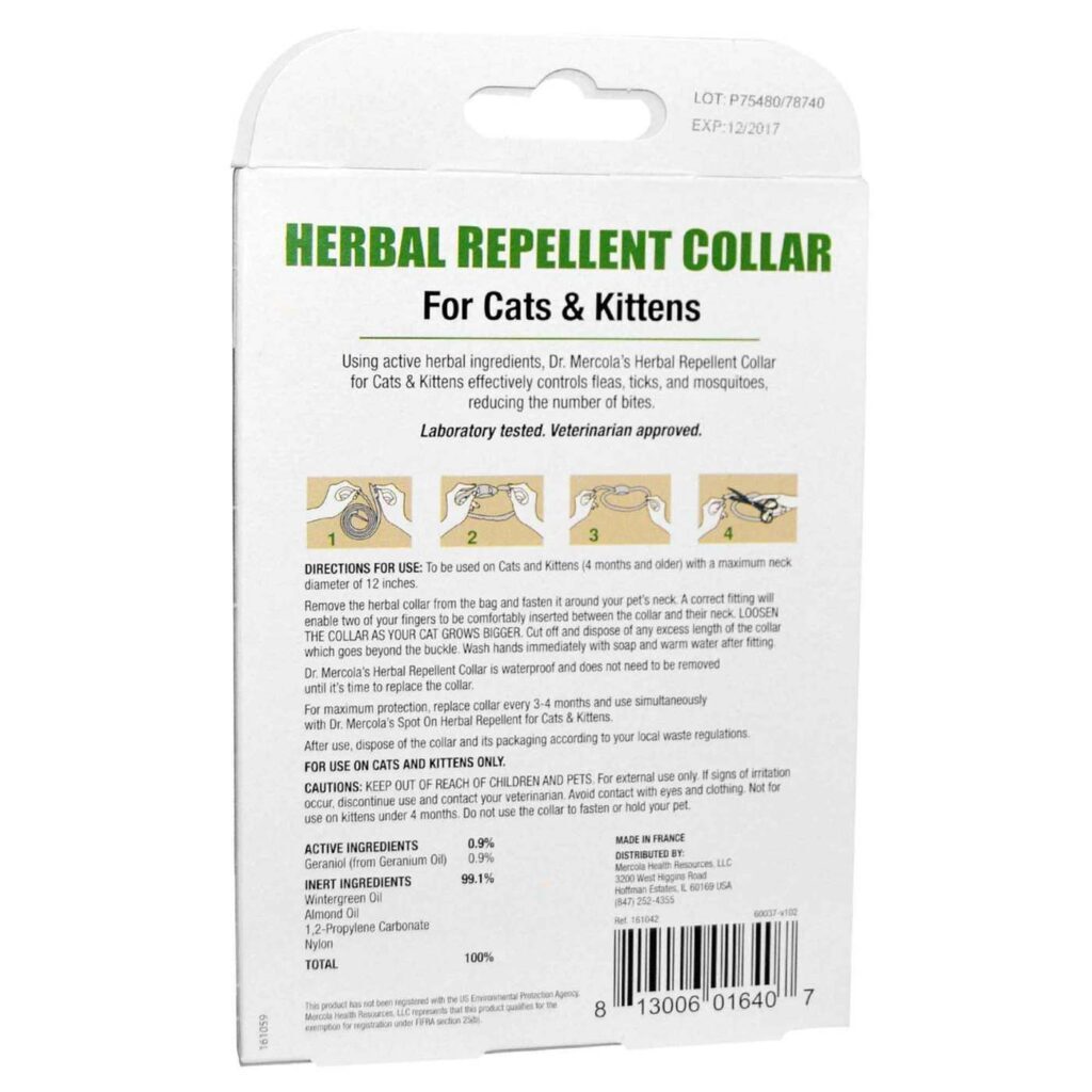 Dr. Mercola Coleira Repelente de Ervas para Gatos e Gatinhos - Proteção Natural 1 Unidade - Imagem 2