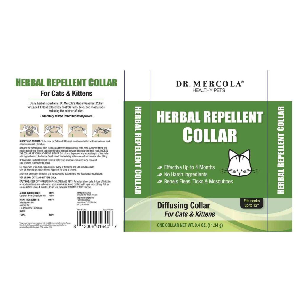 Dr. Mercola Coleira Repelente de Ervas para Gatos e Gatinhos - Proteção Natural 1 Unidade - Imagem 3
