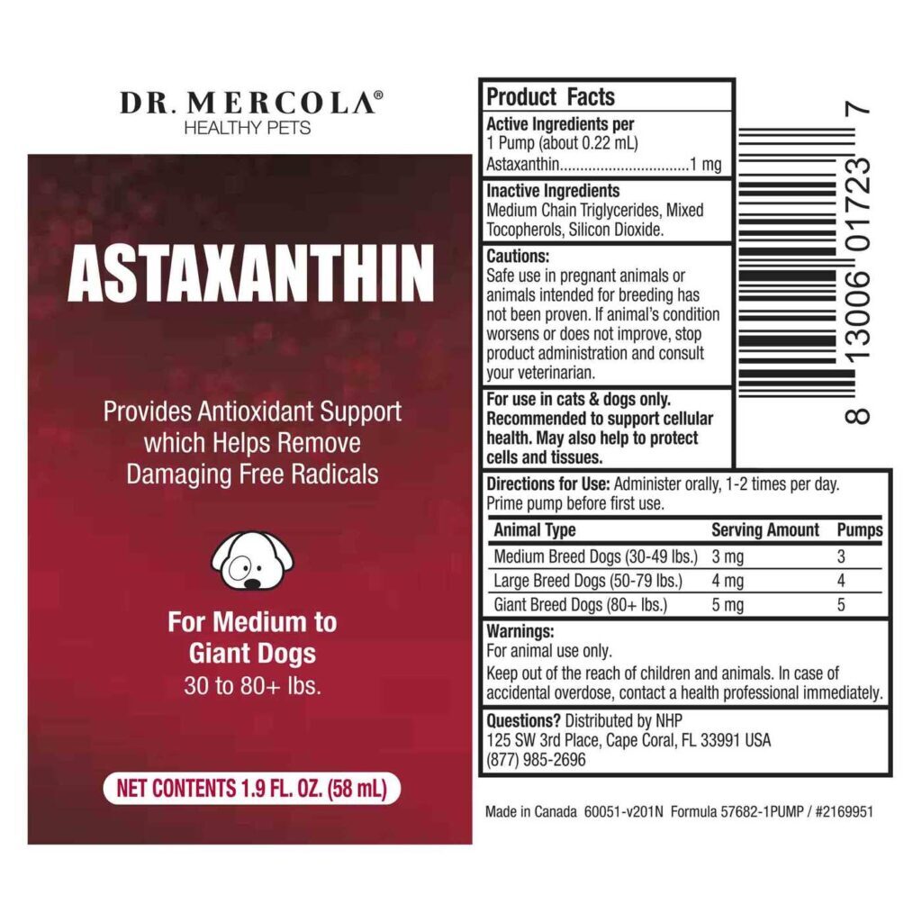 Dr. Mercola Astaxantina Líquida Cães 58ml - Saúde e Vitalidade para seu Pet - Imagem 3