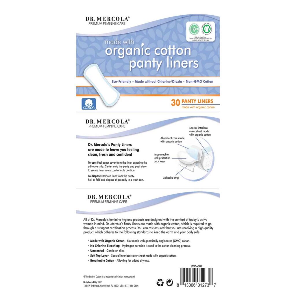 Dr. Mercola Absorvente Íntimo Feminino - Conforto e Proteção Natural 30 Unidades - Imagem 2