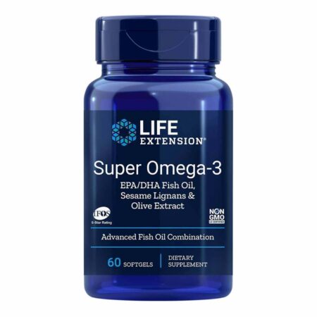 Super Omega-3 Com revestimento entérico para estômagos sensíveis Life Extension 60 Cápsulas