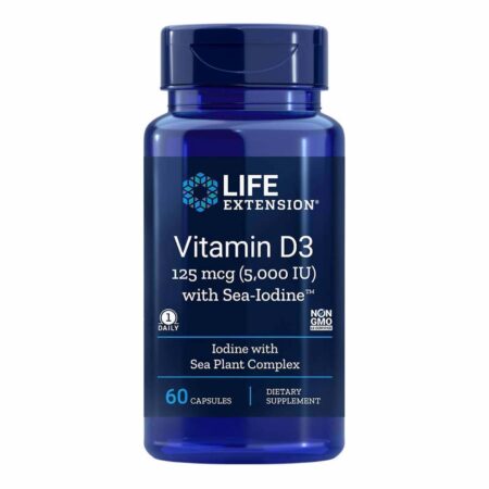 Life Extension, Vitamina D3 com Iodo Marinho - 60 Cápsulas