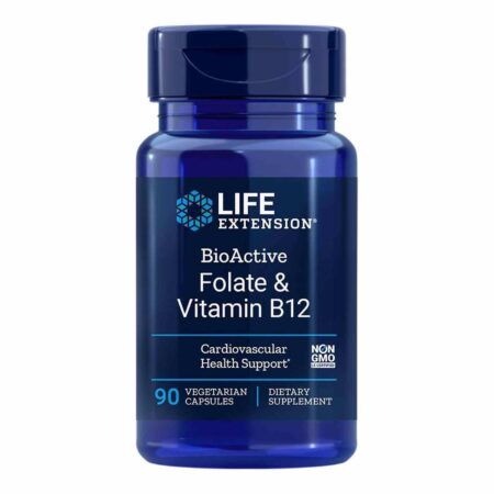 Life Extension, Ácido fólico e Vitamina B12 - 90 Cápsulas