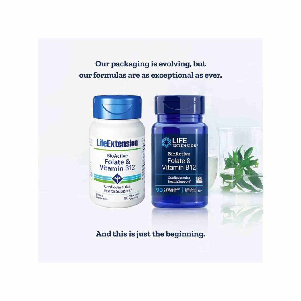 Life Extension Ácido Fólico e Vitamina B12 - 90 Cápsulas: Saúde Cerebral e Energética - Imagem 2
