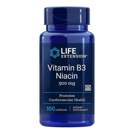 Vitamina B3 Niacina 500 mg Life Extension 100 Cápsulas