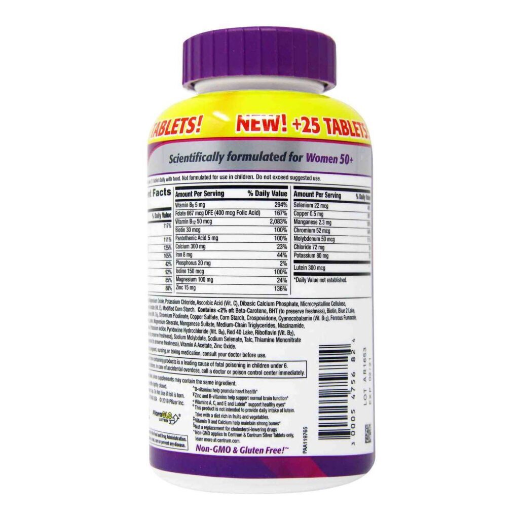Multivitamínico Silver Mulheres 50+ Now Foods, 275 Tabletes: Saúde e Vitalidade Essenciais - Imagem 3