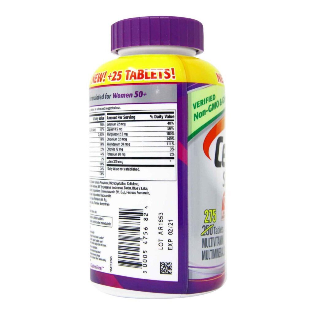 Multivitamínico Silver Mulheres 50+ Now Foods, 275 Tabletes: Saúde e Vitalidade Essenciais - Imagem 4
