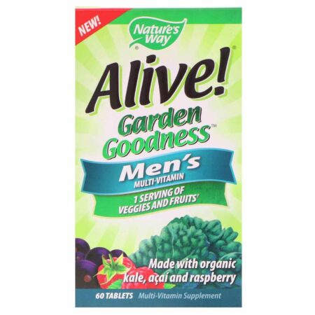 Nature's Way, Alive!® Multivitaminas Vegetarianas para Homens - Mistura de Frutas - 60 Tabletes