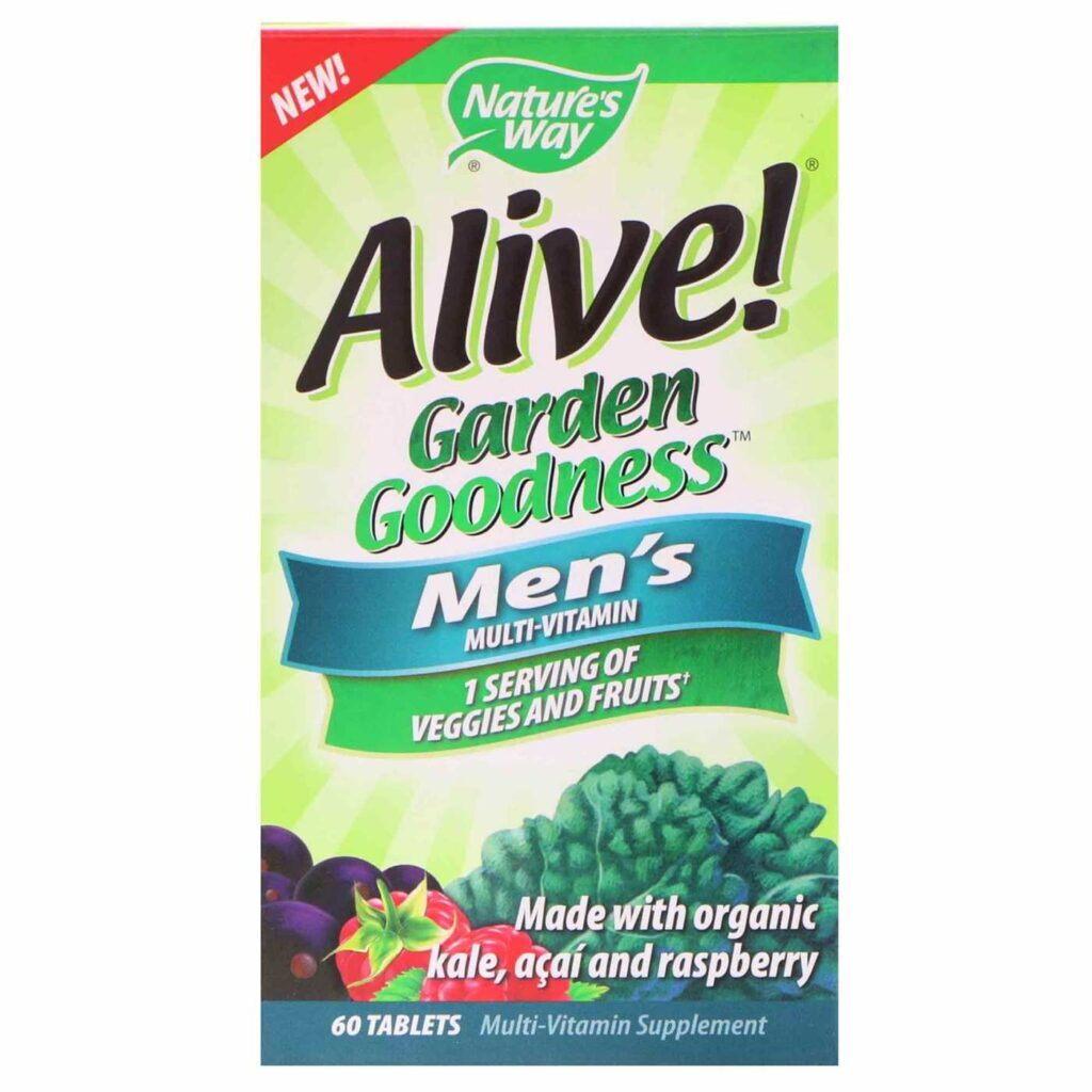 Nature's Way Alive!® Multivitaminas Vegetarianas para Homens - Mistura de Frutas - 60 Tabletes