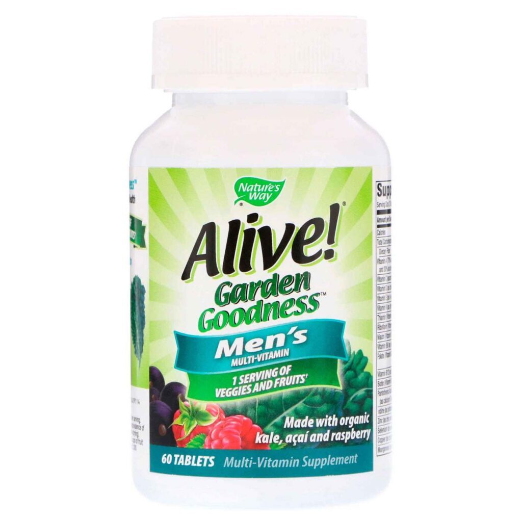 Nature's Way Alive!® Multivitaminas Vegetarianas para Homens - Mistura de Frutas - 60 Tabletes - Imagem 3