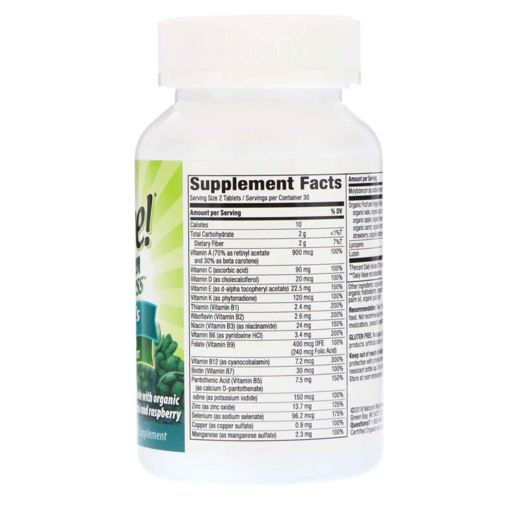 Nature's Way Alive!® Multivitaminas Vegetarianas para Homens - Mistura de Frutas - 60 Tabletes - Imagem 4