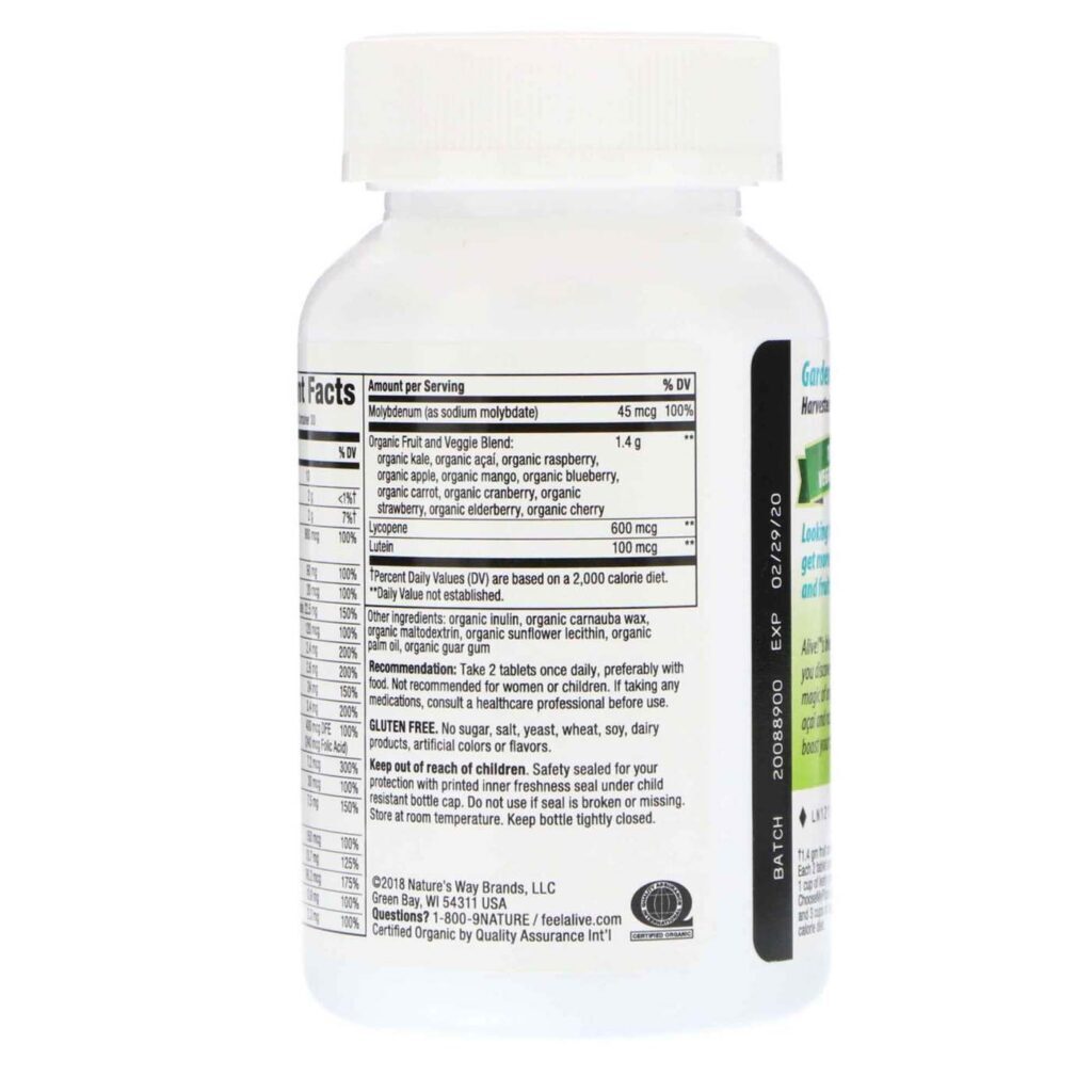 Nature's Way Alive!® Multivitaminas Vegetarianas para Homens - Mistura de Frutas - 60 Tabletes - Imagem 5