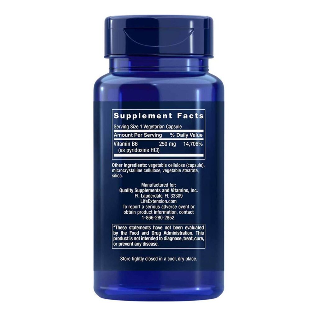 Life Extension Vitamina B6 100 Cápsulas - Saúde e Bem-Estar Essenciais - Imagem 3