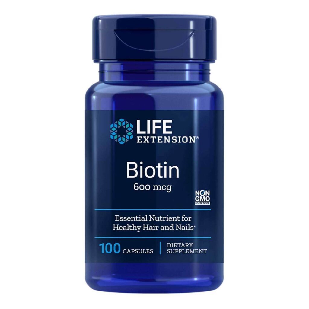 Life Extension Biotina - 100 Cápsulas: Saúde e Vitalidade para Cabelos, Pele e Unhas