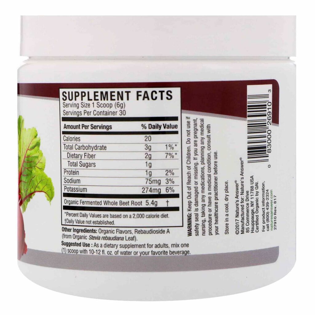 Nature's Answer Beterraba Integral Orgânica Pura - 180g (6.34 oz) - Imagem 2