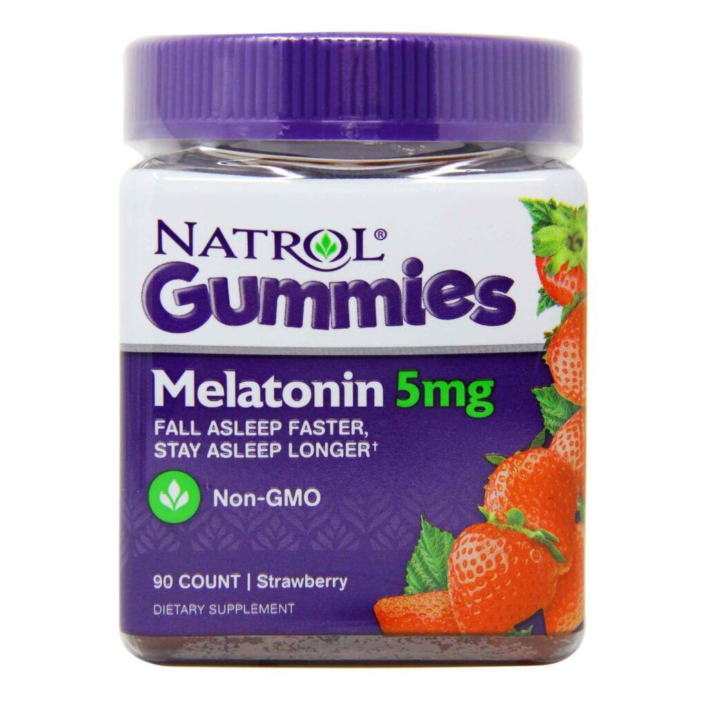 Natrol Gomas de Melatonina 5mg Sabor Morango - 90 Unidades para o Sono Repousante