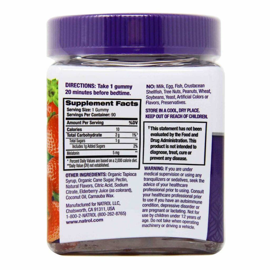 Natrol Gomas de Melatonina 5mg Sabor Morango - 90 Unidades para o Sono Repousante - Imagem 4