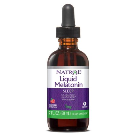 Natrol, Melatonina Líquida 1 mg, Sabor de Framboesa - 60 ml