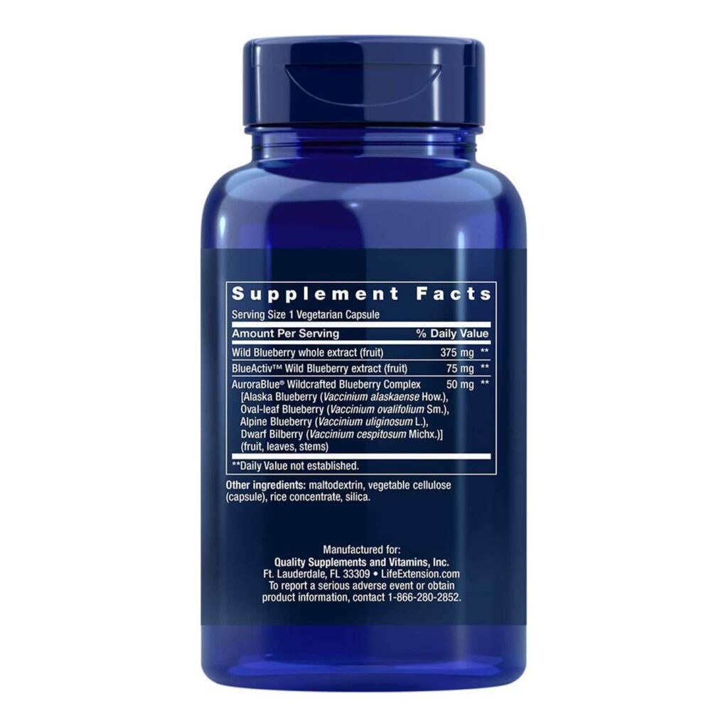 Life Extension Extrato de Blueberry (Mirtilo) 60 Cápsulas Vegetarianas - Antioxidante Natural - Imagem 3