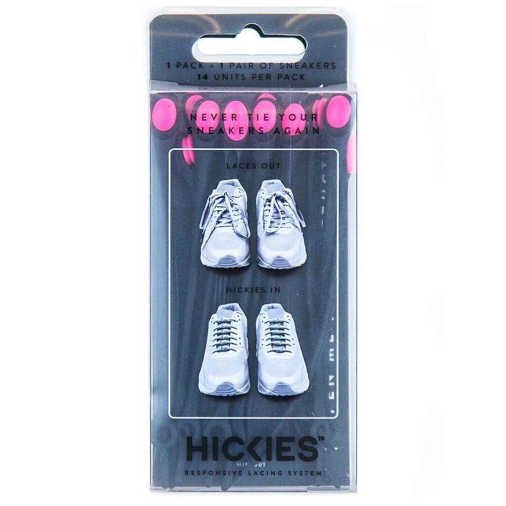 Hickies Cadarços Sem Nó - Preto Rosa - 14 Unidades: Conforto e Estilo Sem Amarrar